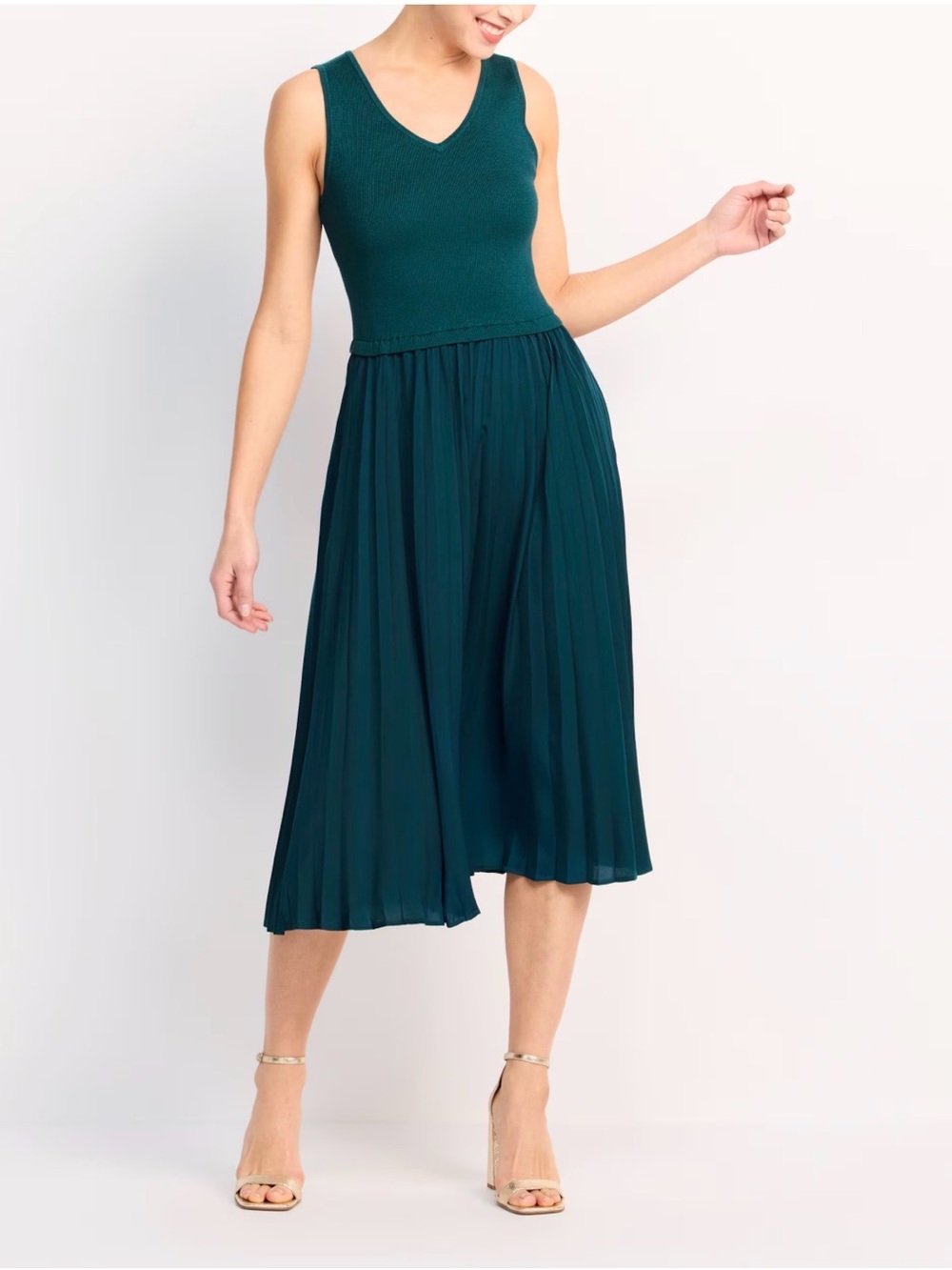Terra Mixed Media Twofer Sweater Vest Dress